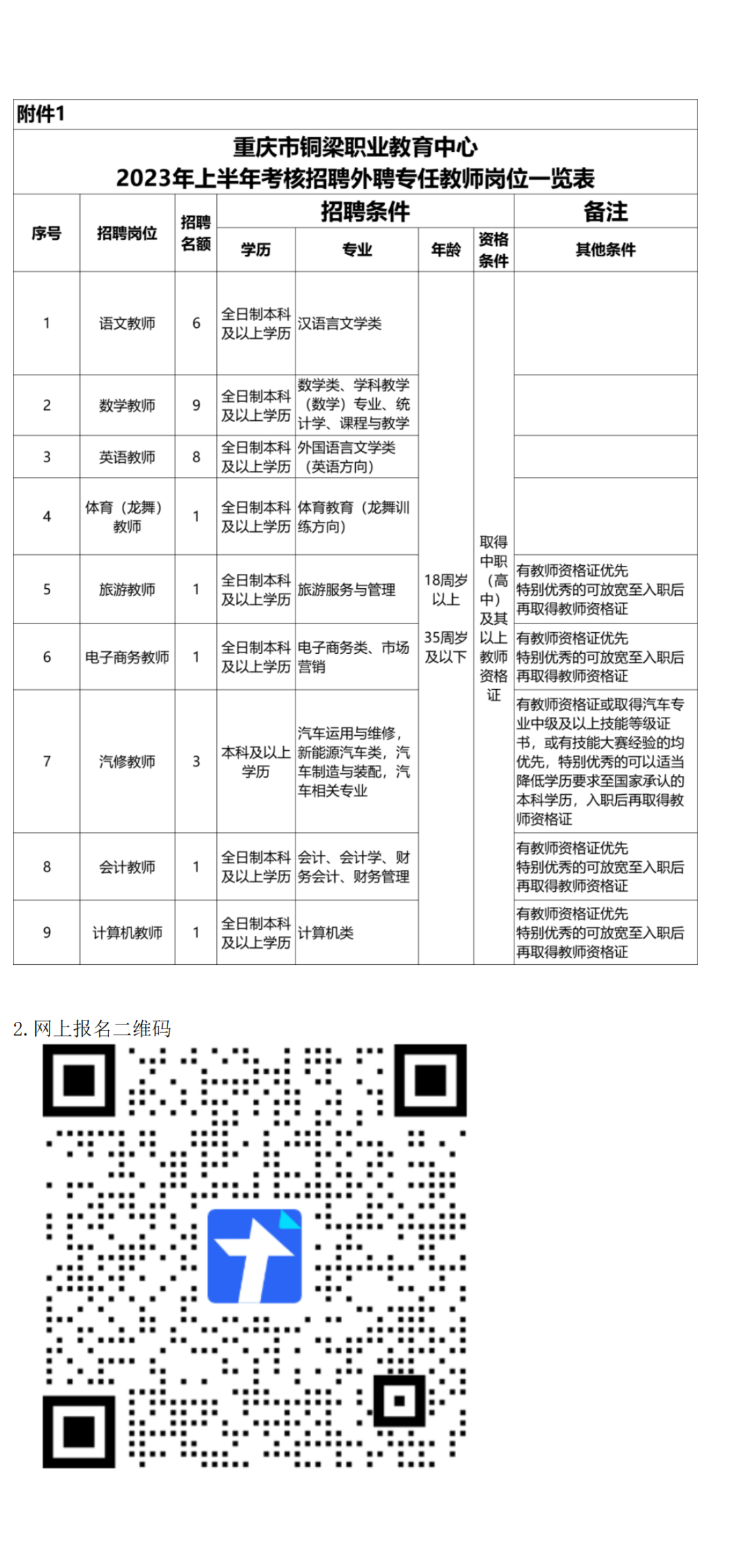 重庆中职教师招聘